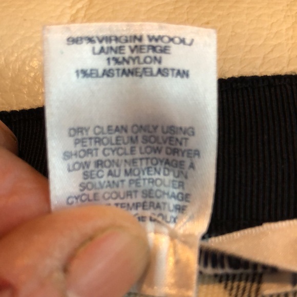 Oscar de la Renta navy/white ginham skirt - Picture 5 of 8